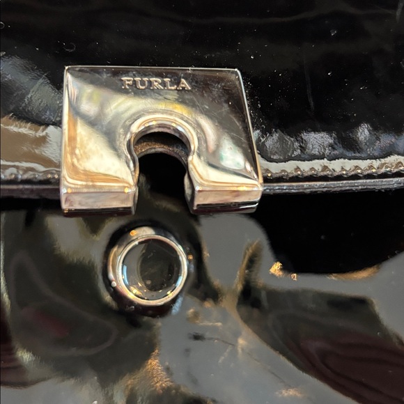 FURLA, Black Patent Leather Shoulder Bag - Picture 5 of 5